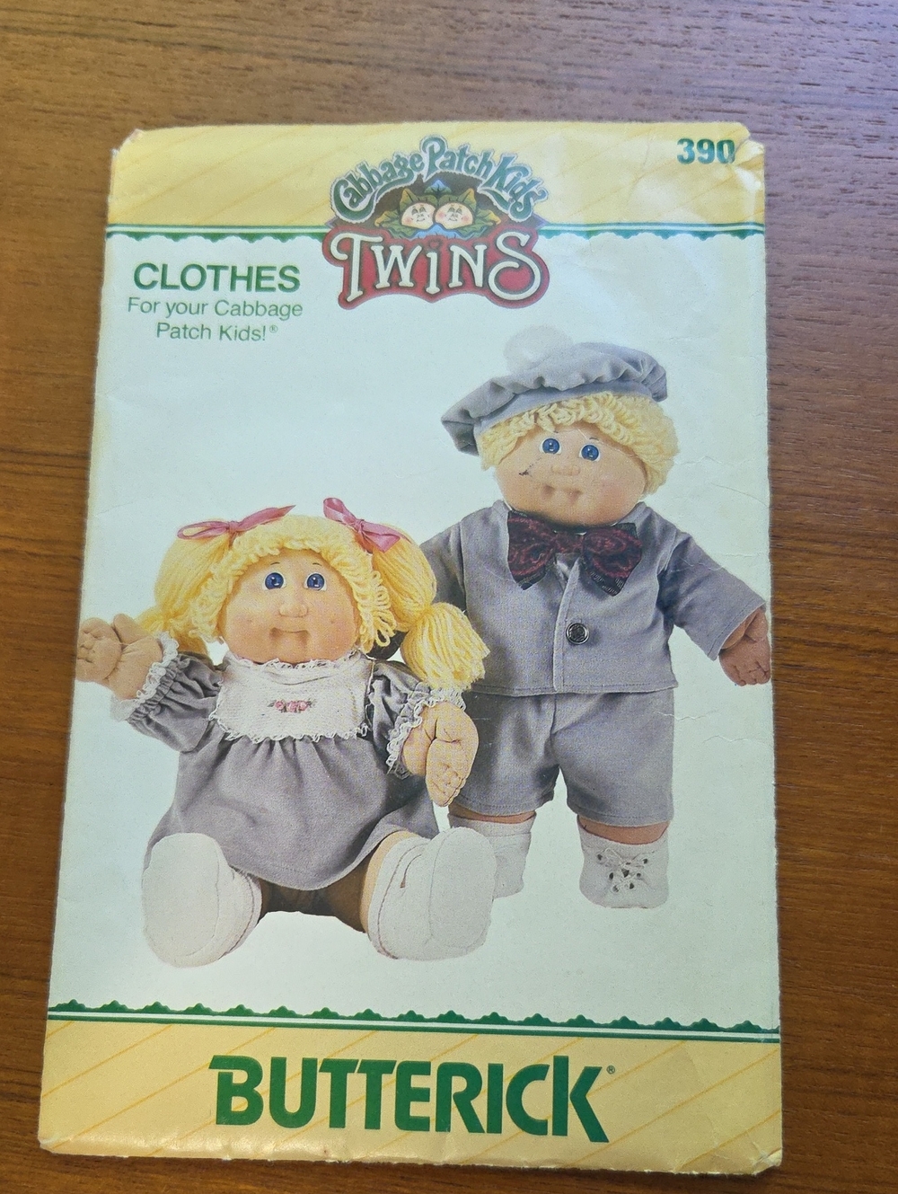 Butter Cabbage Patch Kids Twins Clothing Pattern - Gray Outfit